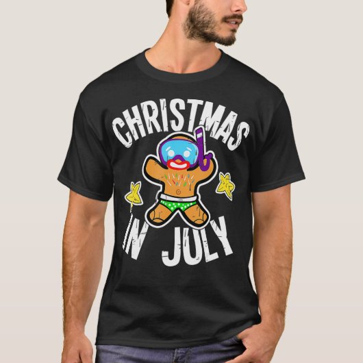 Summer Xmas Gingerbrei Man Schnorchel zu Weihnacht T-Shirt (Vorderseite)