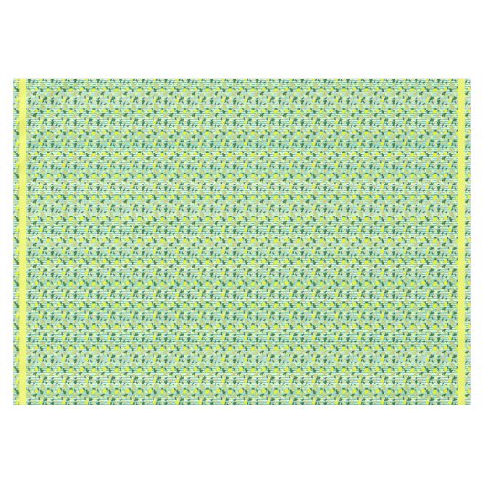 Summer Yellow and Sea Blue Lemon Frucht gestreift Tischdecke (Vorderseite (Horizontal))