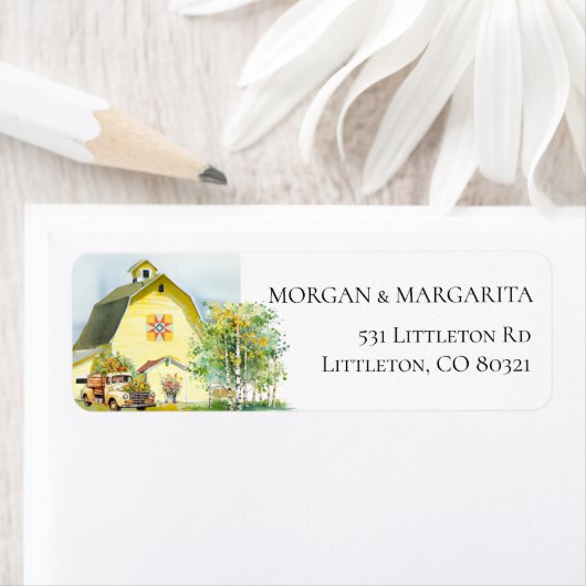 Summer Yellow Barrel Return Address Label (Insitu)