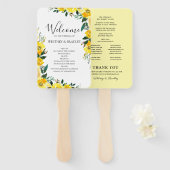 Summer Yellow Floral Wedding Program Fächer (Vorne und Hinten)