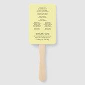 Summer Yellow Floral Wedding Program Fächer (Rückseite)