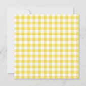 Summer Yellow Gingham Country Wedding Einladung (Rückseite)