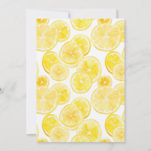 Summer Yellow Lemon Baby Dusche Einladung (Rückseite)