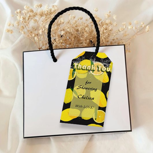 Summer Yellow Lemon Brautparty Danke Black Geschenkanhänger