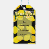 Summer Yellow Lemon Brautparty Danke Black Geschenkanhänger (Rückseite)