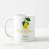 Summer Yellow Lemon Mit Monogramm Trauzeugin | Kaffeetasse (Links)