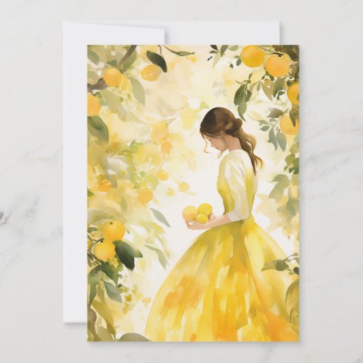 Summer Yellow Lemon Orange Citrus Brautparty Einladung (Rückseite)