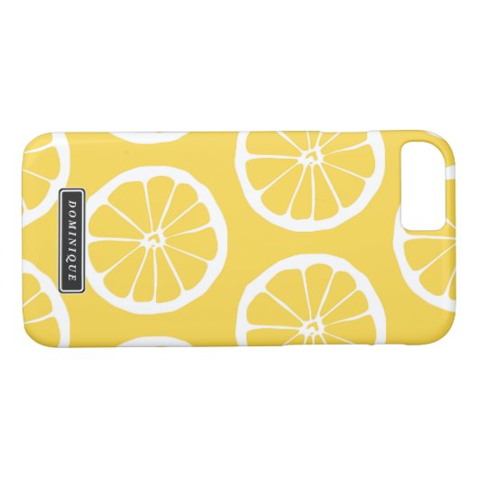Summer Yellow Lemon Slices Pattern iPhone Case (Rückseite (Horizontal))