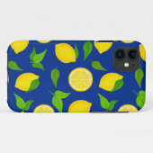 Summer Yellow Lemons mit Royal Blue Pattern Case-Mate iPhone Hülle (Rückseite (Horizontal))