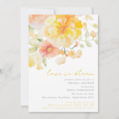 Summer Yellow Liebe in Bloom Floral Brautparty Einladung (Vorderseite)