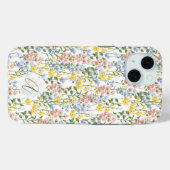 Summer Yellow Peach Wildblume Mit Monogramm Case-Mate iPhone Hülle (Rückseite (Horizontal))