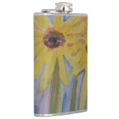 Summer Yellow Sunblumen Vinyl Flachmann (Rechts)