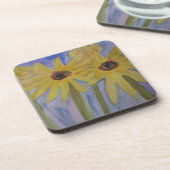 Summer Yellow Sunflowers Hard Plastic Coaster Getränkeuntersetzer (Linke Seite)