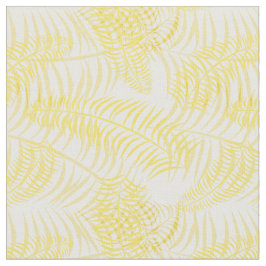 Summer Yellow White Palme Print Stoff