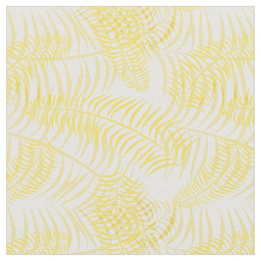 Summer Yellow White Palme Print Stoff (Nahaufnahme)