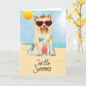 Summer Yorkie Karte (Gelbe Blume)