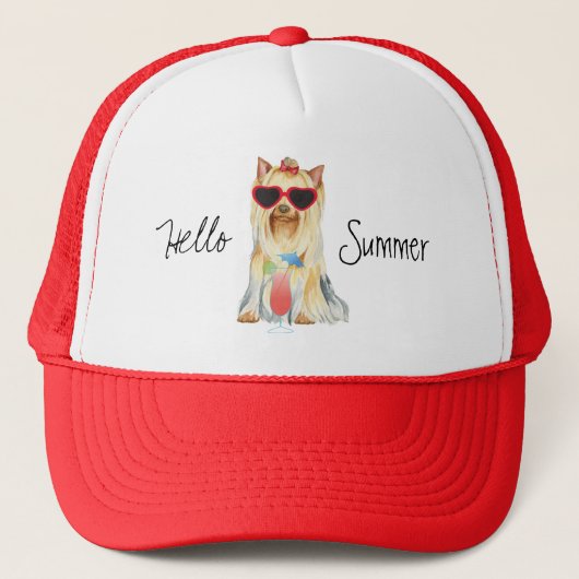Summer Yorkie Truckerkappe (Vorderseite)