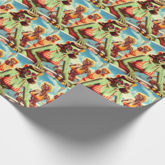 Summer Zombie-Button Geschenkpapier (Ecke)
