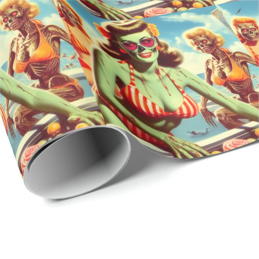 Summer Zombie-Button Geschenkpapier (Rolleneckpunkt)
