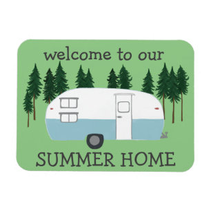 SUMMER ZUHAUSE Camper Trailer RVing Whimsical Magnet
