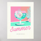 Summer Zuhause Made Cocktails Retro Poster (Vorne)