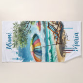 Summercolor Beach Sessel & Unbrella direkt am Meer Strandtuch (Vorderseite)