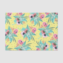 Summeres Blumenmuster _ Gelbes Gewebe Seidenpapier