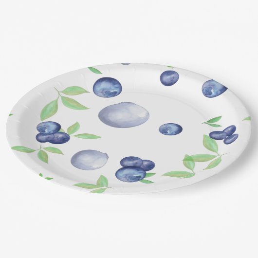 Summerfarben-Blaubeere Pappteller (Schrägansicht)