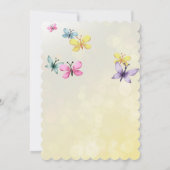 Summerfarben wilde Blume Schmetterlinge Aquarell Einladung (Rückseite)