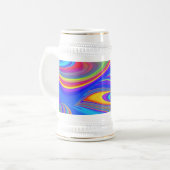 Summerfeeling , Abstrakt 3D Rainbowart Bierglas (Vorderseite Links)