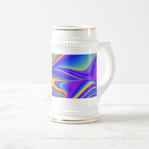 Summerfeeling , Abstrakt 3D Rainbowart Bierglas