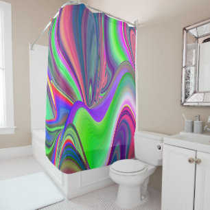 Summerfeeling , Abstrakt 3D Rainbowart Duschvorhang