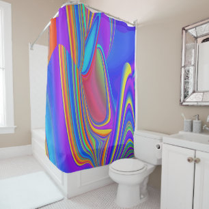 Summerfeeling , Abstrakt 3D Rainbowart Duschvorhang