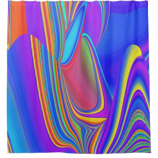 Summerfeeling , Abstrakt 3D Rainbowart Duschvorhang (Vorderseite)