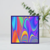 Summerfeeling , Abstrakt 3D Rainbowart Einladung (Stehend Vorderseite)