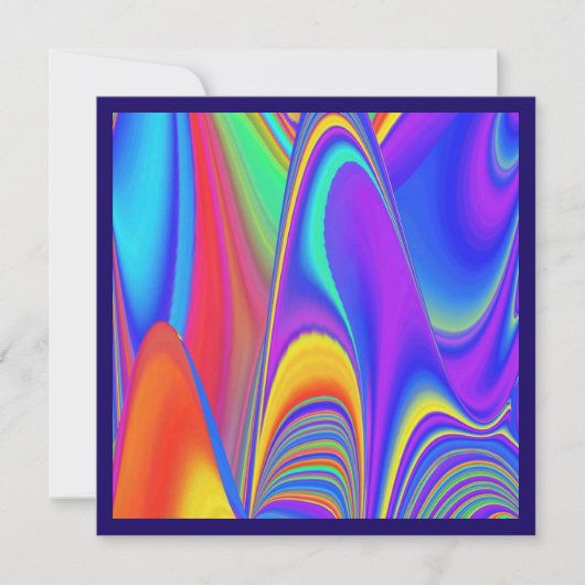 Summerfeeling , Abstrakt 3D Rainbowart Einladung (Vorderseite)