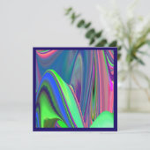 Summerfeeling , Abstrakt 3D Rainbowart Einladung (Stehend Vorderseite)