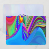 Summerfeeling , Abstrakt 3D Rainbowart Einladung (Vorne/Hinten)