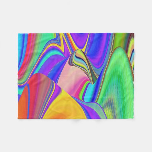 Summerfeeling , Abstrakt 3D Rainbowart Fleecedecke (Vorderseite (Horizontal))