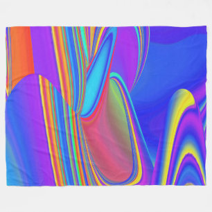 Summerfeeling , Abstrakt 3D Rainbowart Fleecedecke
