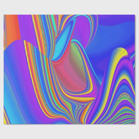 Summerfeeling , Abstrakt 3D Rainbowart Geschenkpapier (Flach)