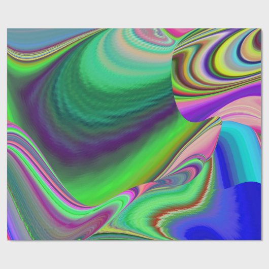 Summerfeeling , Abstrakt 3D Rainbowart Geschenkpapier (Flach)