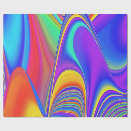 Summerfeeling , Abstrakt 3D Rainbowart Geschenkpapier (Flach)