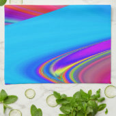 Summerfeeling , Abstrakt 3D Rainbowart Geschirrtuch (Gefaltet)