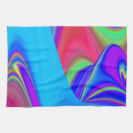 Summerfeeling , Abstrakt 3D Rainbowart Geschirrtuch (Horizontal)