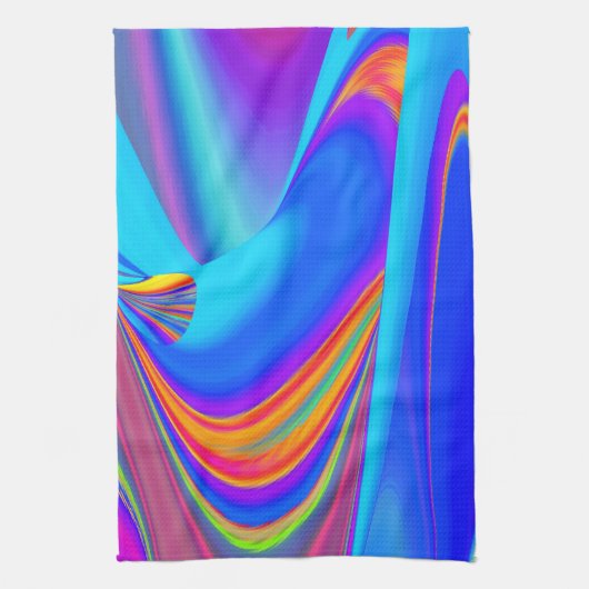 Summerfeeling , Abstrakt 3D Rainbowart Geschirrtuch (Vertikal)