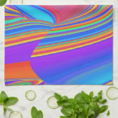Summerfeeling , Abstrakt 3D Rainbowart Geschirrtuch (Gefaltet)