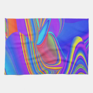 Summerfeeling , Abstrakt 3D Rainbowart Geschirrtuch