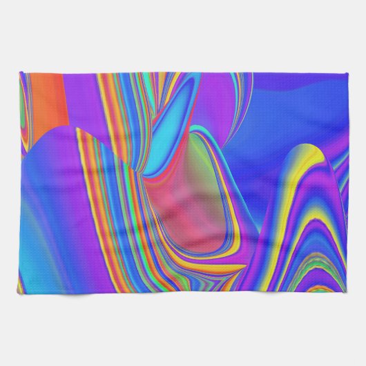 Summerfeeling , Abstrakt 3D Rainbowart Geschirrtuch (Horizontal)