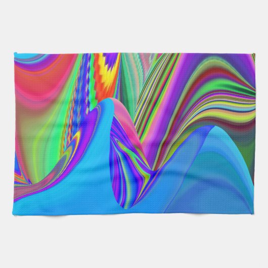 Summerfeeling , Abstrakt 3D Rainbowart Geschirrtuch (Horizontal)